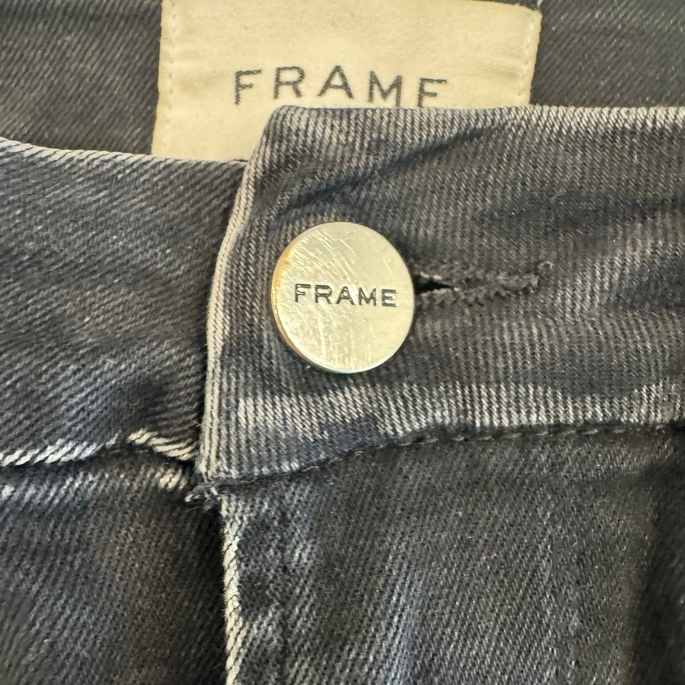 FRAME Le Crop Mini Boot Jeans Womens 27 Dark Wash Denim Cropped Flare Pants - Picture 5 of 11